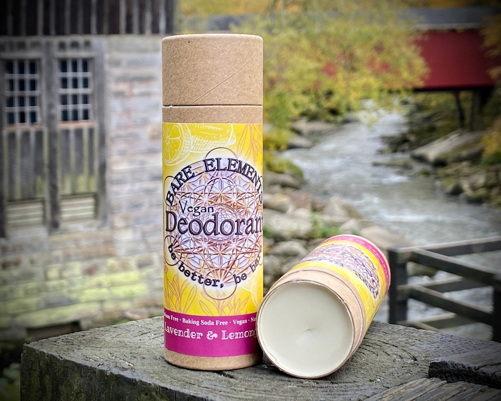 Lavender & Lemongrass Deodorant | Baking Soda Free - Vegan - Kraft Tube - Compostable Label - Natural Ingredients -  Pure Essential Oils