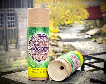 Fir Balsam & Bergamot Deodorant | Baking Soda Free - Vegan - Kraft Tube - Compostable Label - Natural Ingredients -  Pure Essential Oils
