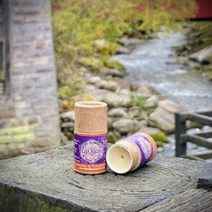 Lavender & Frankincense Lip Balm | Vegan - Kraft Tube - Compostable Label - Natural Ingredients -  Pure Essential Oils