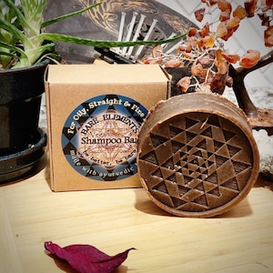 Shampoo Bar for Oily-Average & Fine Hair Types w/ Shikikai, Amla, Reetha, Neem | Vegan - Kraft Box - Compostable Label - Natural Ingredients
