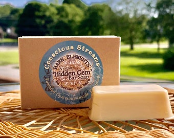 Conscious Streams Hidden Gem Soap | Palm Oil Free - Vegan - Kraft Box - Compostable Label - Natural Ingredients -  Pure Essential Oils