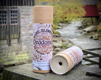 Unscented Deodorant | Baking Soda Free - Vegan - Kraft Tube - Compostable Label - Natural Ingredients -  Pure Essential Oil