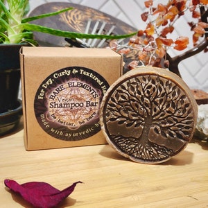 Shampoo Bar for Dry-Average, Curly & Textured Hair Types w/ Shikikai, Amla, Reetha, Neem | Vegan - Kraft Box - Compostable Label - Natural