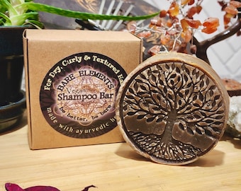 Shampoo Bar for Dry-Average, Curly & Textured Hair Types w/ Shikikai, Amla, Reetha, Neem | Vegan - Kraft Box - Compostable Label - Natural