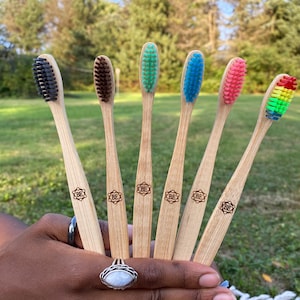 Bulk Discount & Wholesale Price Bamboo Toothbrushes | Positive Affirmation Written On The Back To Be Read In The Mirror