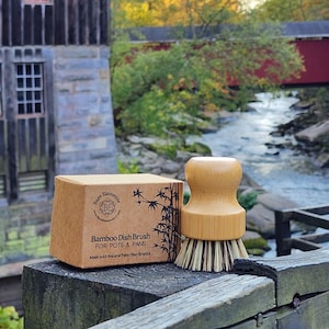 Bamboo Dish Brush Set w/ FREE DISH SOAP  | Zero Waste Dish Brush | Eco Friendly | Sustainable Living | Zero Waste Kitchen | Low Waste