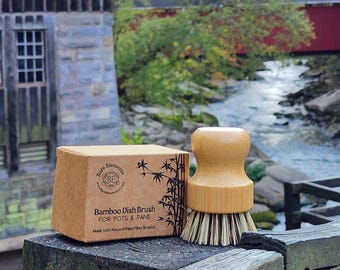 Bamboo Dish Brush Set w/ FREE DISH SOAP  | Zero Waste Dish Brush | Eco Friendly | Sustainable Living | Zero Waste Kitchen | Low Waste