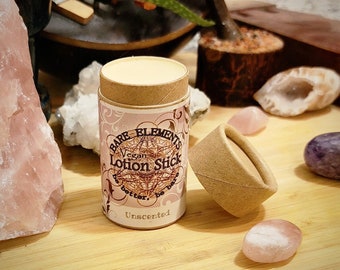 Unscented Lotion Stick | Vegan - Kraft Tube - Compostable Label - Natural Ingredients -  Pure Essential Oils