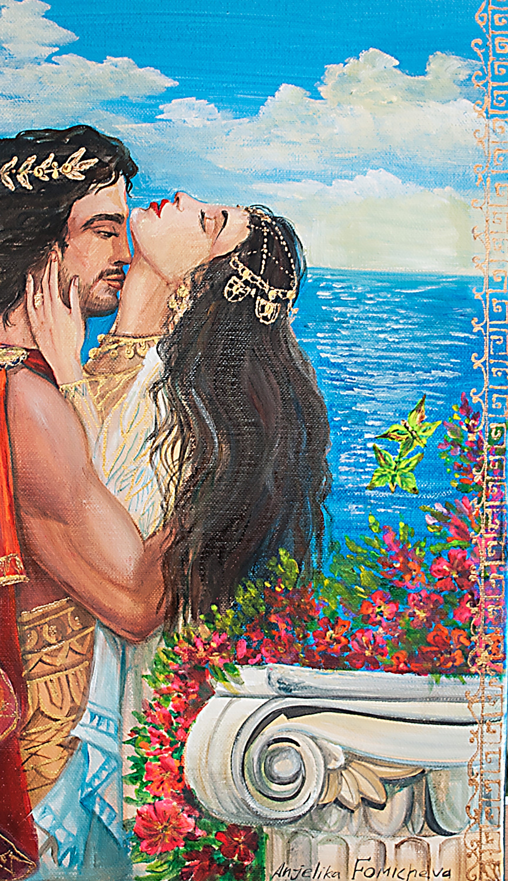 恋人たちの油絵：ギリシャ神話の芸術、ロマンチックなカップル、14～18