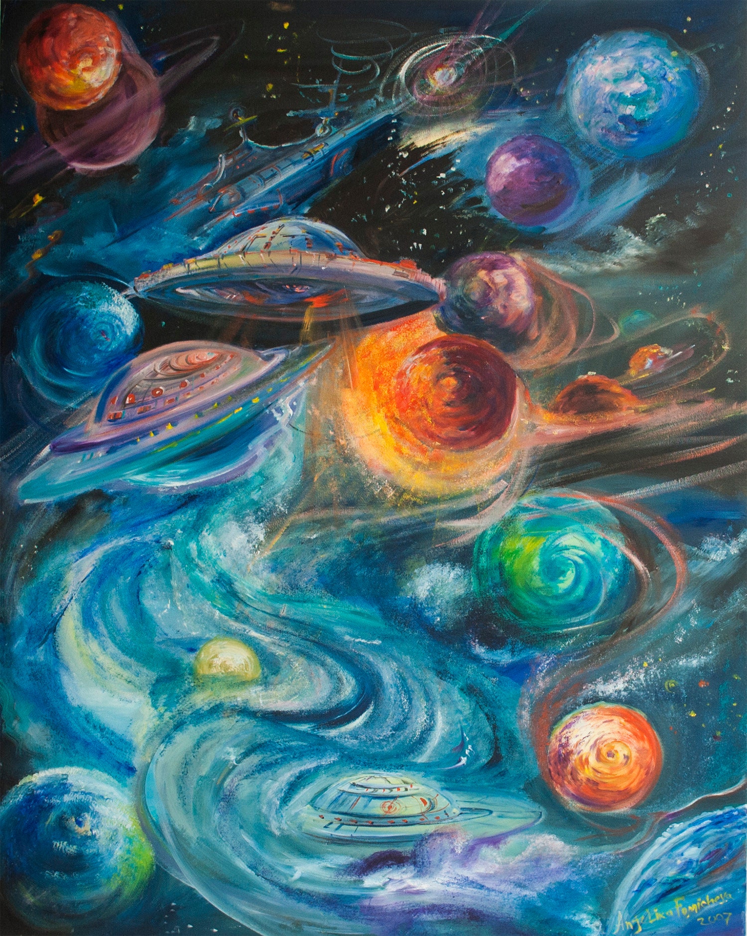 space oil painting