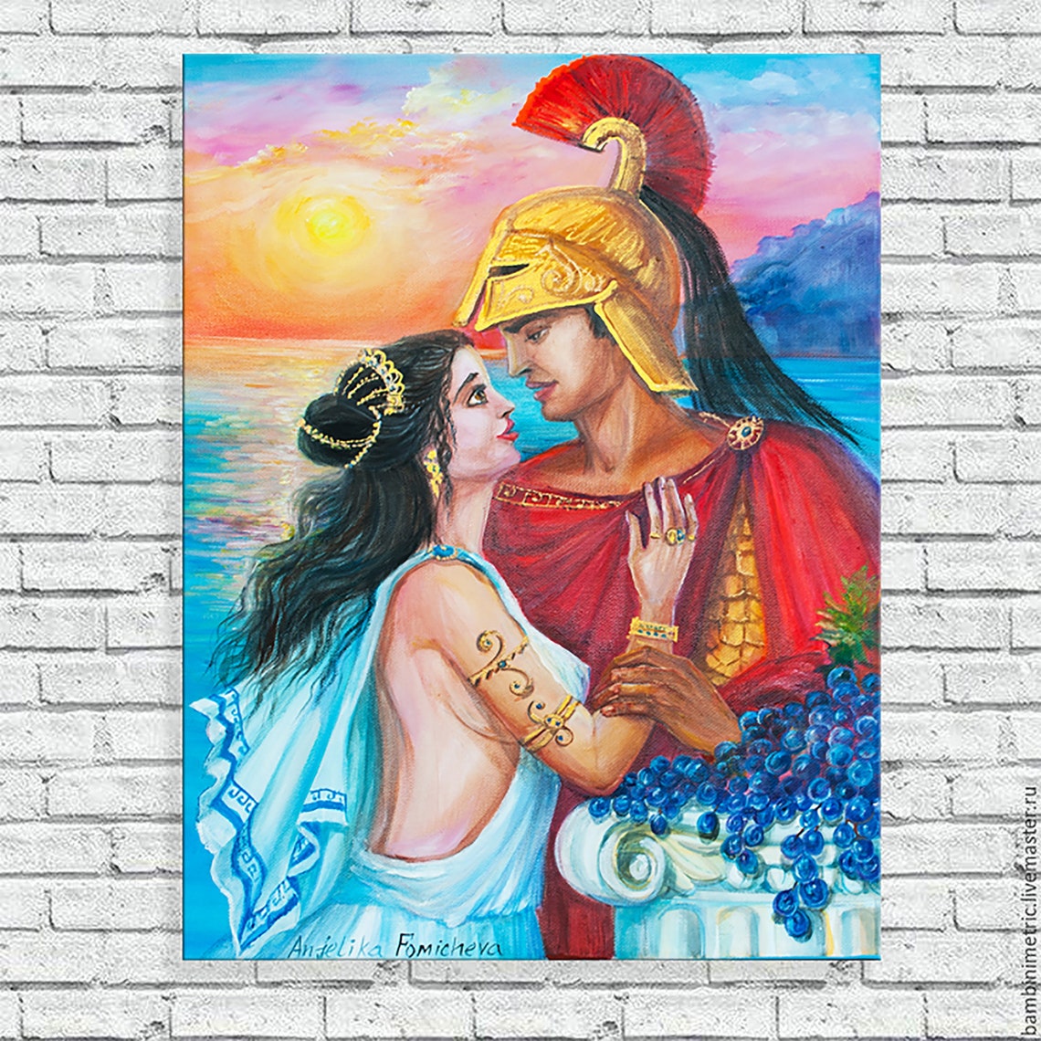 Love Couple Art Romantic Painting Greek Mythology Art Lovers Etsy