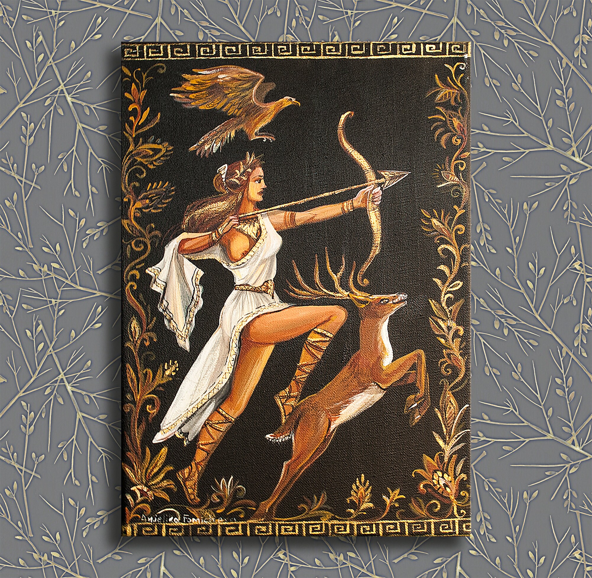 Greek Goddess Artemis Diana Painting Wildlife Greece