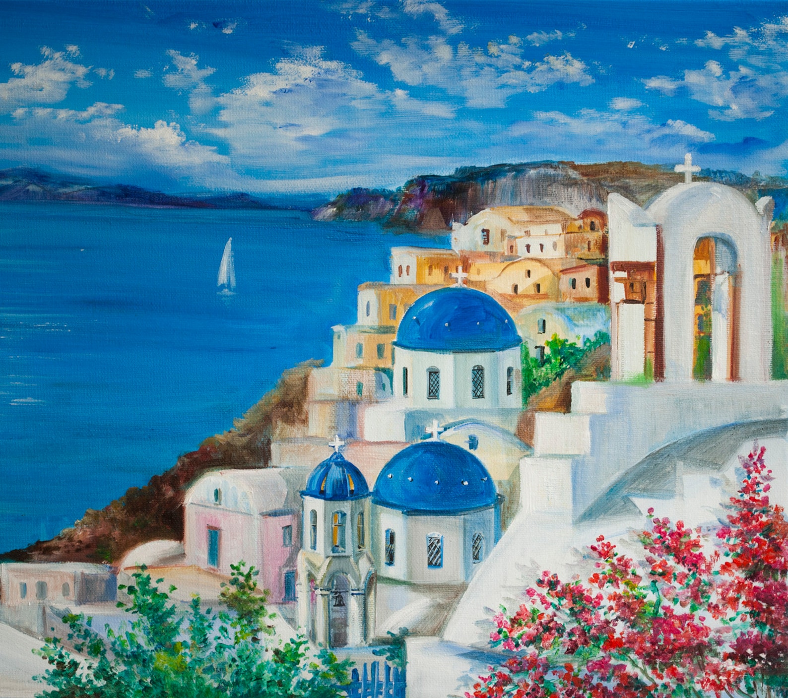Santorini Greece Painting Original Seascape Oil Painting Blue Sea santorini-greece-painting-original-seascape-oil-painting-blue-sea