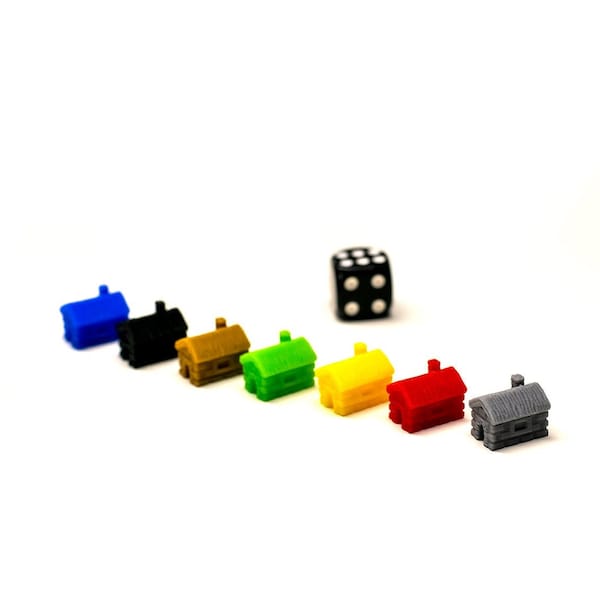 House Miniatures | Board Games Gaming Bits Meeples Boardgame Accessory Game Pieces Replacements Buildings Hut Upgrade Tokens Figures DnD