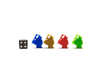 Meeple Mage Figures | Board Games Gaming Bits Meeples Boardgame Game Accessory Pieces Upgrade Wizard Warlock Sorcerer DnD Figurines Tokens