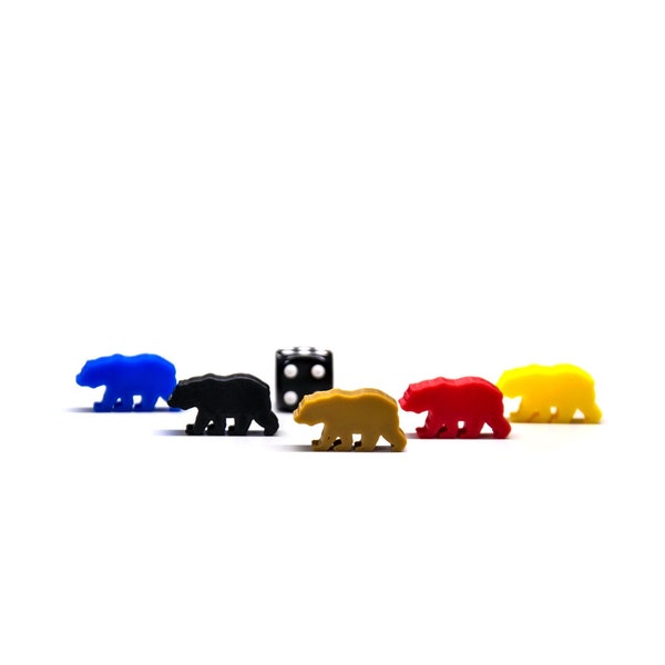 Meeple Bear Figures | Board Games Gaming Bits Meeples Boardgame Animal Teddy Accessory Game Pieces Replacements Upgrade Tokens Figures DnD