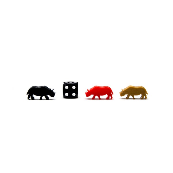 Rhinoceros Tokens | Figures Meeples Board Games Tabletop Game Pieces Figurines Animal Rhino Boardgame Accessory DnD Role Playing Upgrade