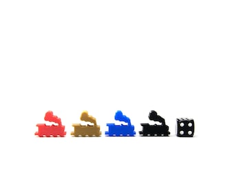 Meeple Train Tokens | Board Games Gaming Bits Meeples Boardgame Game Accessory Pieces Upgrade Ticket to Ride Compatible Locomotive Figurines