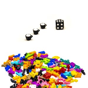 Coffee Cup Miniatures Board Game Upgrade | Games DnD Tabletop Accessories Gifts Tokens Pieces Bits Figures Meeples Resources Components