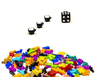 Coffee Cup Miniatures Board Game Upgrade | Games DnD Tabletop Accessories Gifts Tokens Pieces Bits Figures Meeples Resources Components