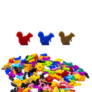 Squirrel Forest Animal Meeple Figures for Board Games - DnD Board Game Accessories Pieces Upgrade Miniatures