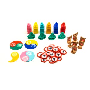 Rising Sun Board Game Compatible Upgrade Set | Games Gaming Bits Meeples Boardgame Accessory Pieces Replacements Upgrade Tokens Figures DnD