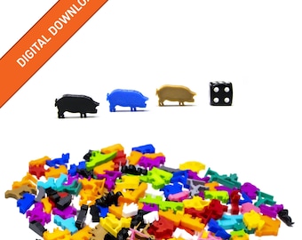 Piglets Meeple Figures | STL Digital Download | 3D Printable Model | BoardGameSet