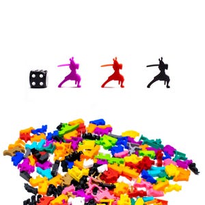 Ninja, Samurai Meeple for Board Games - DnD Board Game Accessories Pieces Upgrade Miniatures