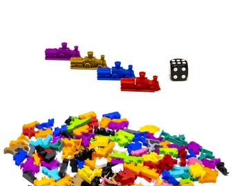 Train Miniature Tokens | Board Games Gaming Bits Figures Meeples Game Accessory Pieces Replacements Upgrade Figurines Tokens DnD