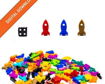 Rocket, Spacecraft Meeple  | STL Digital Download | 3D Printable Model | BoardGameSet