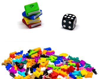 Book Miniature Tokens | Board Games Gaming Bits Figures Meeples Game Accessory Pieces Replacements Upgrade Figurines Tokens DnD