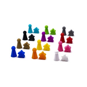 Board Game Figures Rescue Set 24PCS - Tabletop Accessory Figurines Meeples Boardgame Pawns Classic Tokens Replacements Gaming Game Pieces