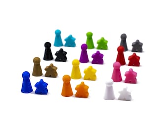 24-Piece Board Game Pawns & Meeples – Classic Token Set