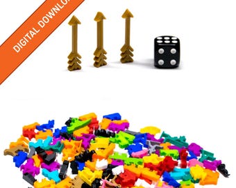 Arrow Tokens Miniatures | STL Digital Download | 3D Printable Model | BoardGameSet