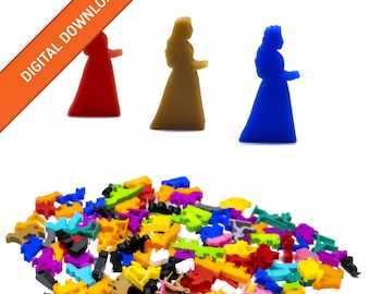 Queen Meeple Token | STL Digital Download | 3D Printable Model | BoardGameSet