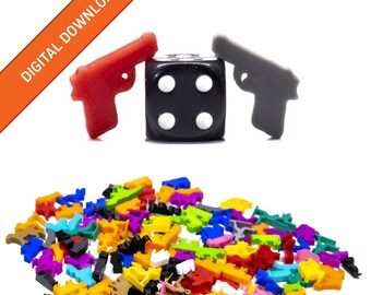 Pistol Tokens | STL Digital Download | 3D Printable Model | BoardGameSet