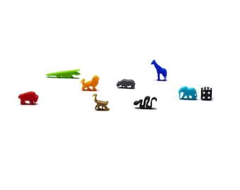 Savannah Animals Meeple Figure Set 8PCS | RANDOM DIFFERENT COLORS Board Game Accessories Tabletop Pieces Upgrade Figurines Tokens Pack