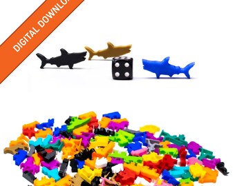 Shark Meeple  | STL Digital Download | 3D Printable Model | BoardGameSet