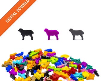 Sheep Meeple  | STL Digital Download | 3D Printable Model | BoardGameSet
