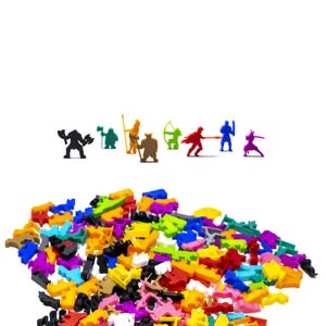 Warriors Meeple Figure Set 8pcs | Mixed Colors | Board Game Upgrade Accessories Gaming Meeples Tokens Organizers Pieces