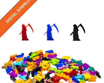 Reaper Meeple Figures | STL Digital Download | 3D Printable Model | BoardGameSet