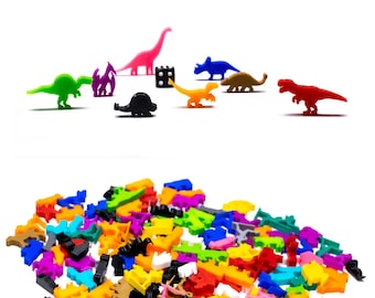 Dinosaur Meeple Set | Board Game Upgrade Tokens, Mixed Colors, 8pcs