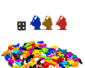 Mage, Wizard Meeples Figures for Board Games - DnD Board Game Accessories Pieces Upgrade Miniatures