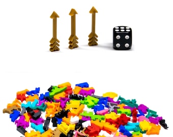 Arrow Miniatures for Board Games - Board Game Accessory DnD Pieces Upgrade Tokens