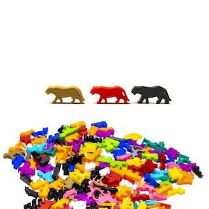 Meeples Tiger Animal Figures | Board Games Game DnD Accessories Gifts Tokens Pieces Upgrade Tabletop Character Miniatures
