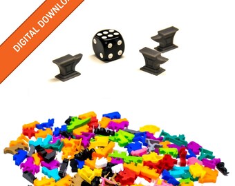 Anvil Miniature Tokens | STL Digital Download | 3D Printable Model | BoardGameSet