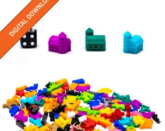 Barn Miniature Tokens | STL Digital Download | 3D Printable Model | BoardGameSet