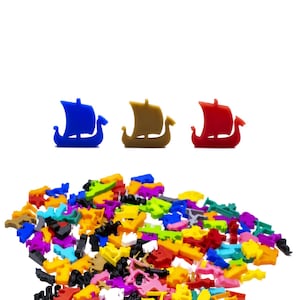 Viking Ship Boat Tokens for Board Games - Board Game Accessory DnD Upgrade