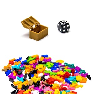 Chest Miniatures | Board Game Tabletop Game Pieces Treasure DnD Boardgames Role Playing Upgrade Boardgame Accessory Open Close Gaming Bits