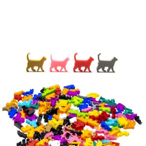 Cat Animal Meeple Figurines for Board Games - DnD Board Game Accessories Pieces Upgrade Miniatures